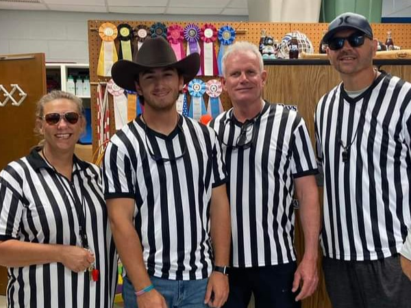 The PE team at Frontier Elementary School dressed the part for the Field Day Experience.