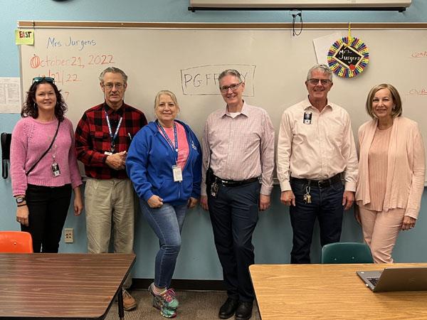 Hollins High staff wore pink for Breast Cancer Awareness month.