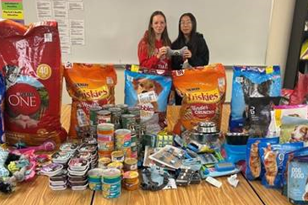 Largo Middle students and teachers worked together to collect pet supplies for those impacted by Hurricane Ian.