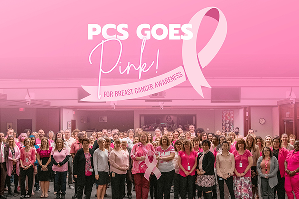 In honor of Breast Cancer Awareness month, staff in the PCS Admin Building went PINK.