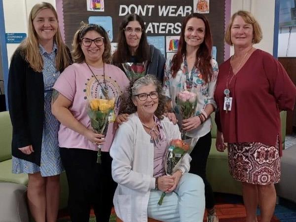 San Jose Elementary celebrated Student Services Appreciation week. The Student Services Staff received flowers from the school administration.