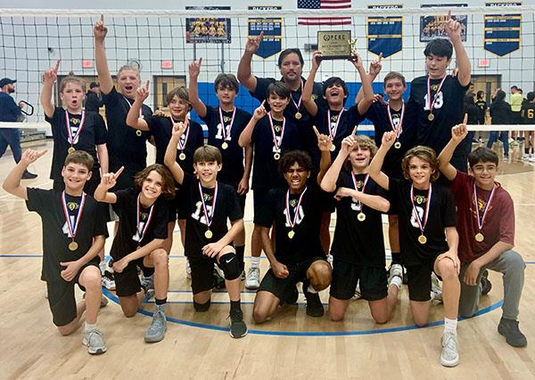 Seminole Middle School Boys volleyball team won the 2022 PCAC championship.