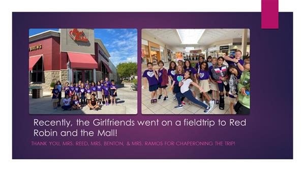 Recently, Girlfriends took a fieldtrip to Red Robin and the Mall!