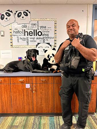Eisenhower Elementary had an un-fur-gettable visit from River who was training with Officer Dan Sosa-Jones, K-9 Officer from Pinellas County School Police.