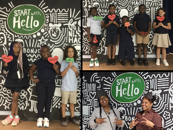 Maximo Elementary administrators, staff and scholars conclude and exciting “Start with Hello” week showing all the ways we can say hello. 