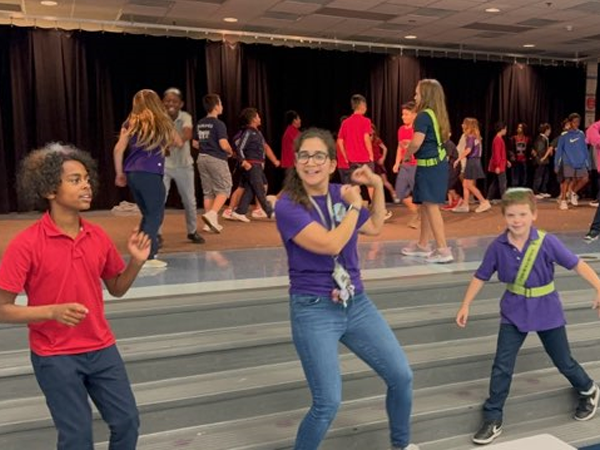 Rawlings celebrates their students who did well with their Positive Behavior Interventions Supports (PBIS) program with a Rainbow Rally celebration day.  