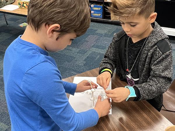 San Jose Elementary 2nd Grade Engineers work on a STEM project.