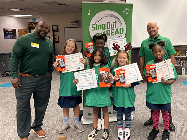 Rawlings Elementary celebrated their scholars who completed the Sing Out and Read program.
