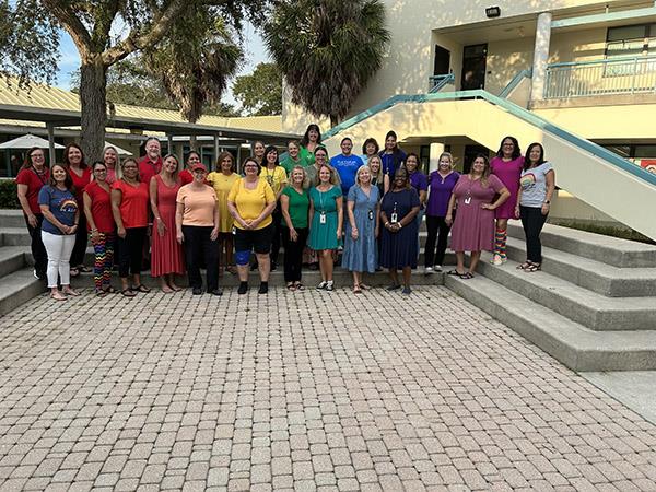 The staff and students at Forest Lakes Elementary are participating in “Start with Hello” week. Teachers wore the colors of the rainbow to show that they could be the rainbow in someone’s cloud.  