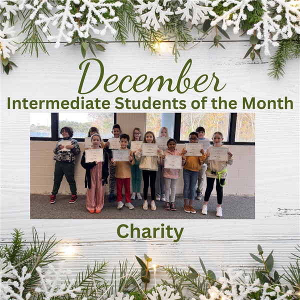  December Intermediate Students of the Month for Charity