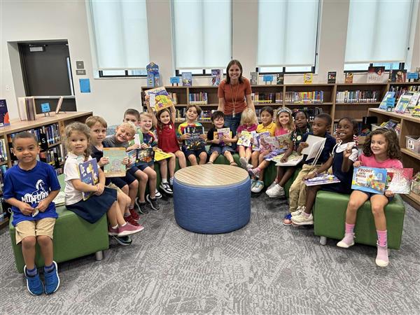 Kindergarten Teacher Ms. Davis & Her Class in the Midtown Library