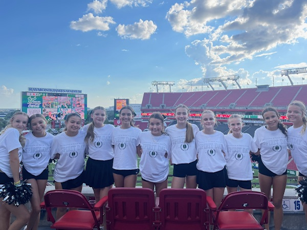 Carwise Middle School cheerleaders visited Raymond James Stadium.