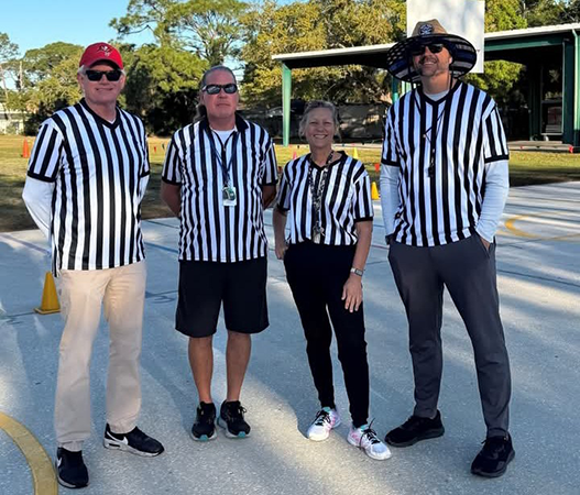 PE coaches at Frontier Elementary School are ready for Field Day fun.
