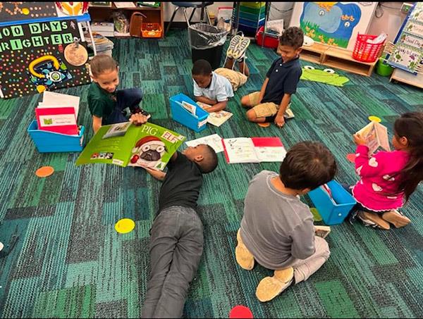 Ms. Treiser’s 2nd grade students read to Ms. Mamaros KG students!