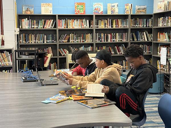 Perkins Elementary Boys Read Read Team getting ready for competition.