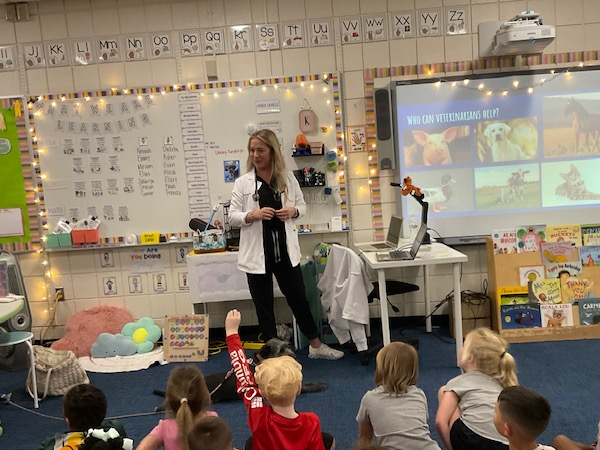 Curlew Creek Elementary had a medical professional visitor for the Great American Teach-In.
