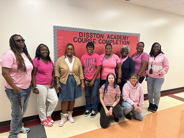 Disston Academy honors Breast Cancer Awareness month.