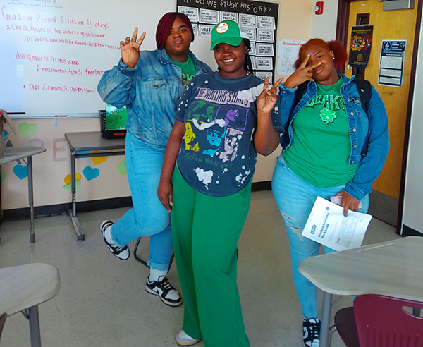 In honor of Say Something Week, the staff and students at Lealman Innovation Academy came together to show their support by wearing green all week long!