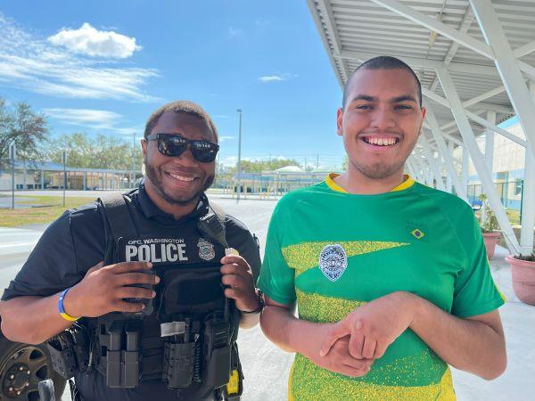 Nina Harris ESE Center had a visit from Officer Washington, of the Pinellas Park Police Department during the Great American Teach-In.