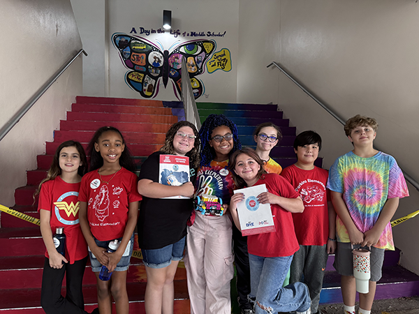 The Perkins Elementary Lego League team is ready to build.