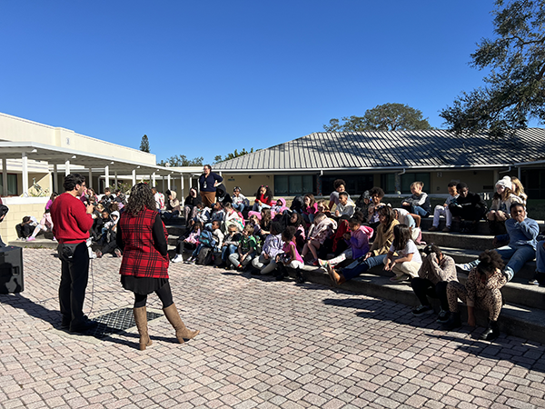 At Perkins Elementary, Dr. Moss and Mrs. Flint held pep and prep assemblies with grades 2-5 to get students excited about testing.