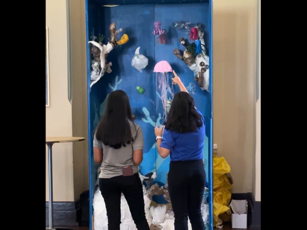 M-5 Pinellas Park High School students won top honors for large-scale coral reef installation made entirely from recycled and discarded materials.