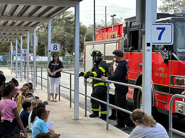 Ridgecrest Elementary enjoyed a visit from the Largo Fire Department during the Great American Teach-In.