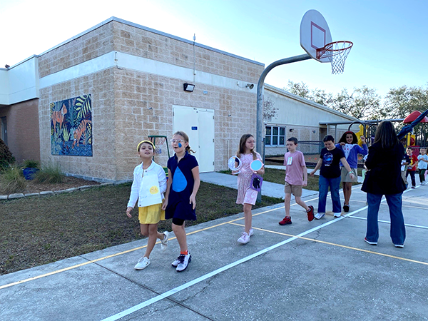 Students at Tarpon Springs Fundamental Elementary School wrapped up Celebrate Literacy Week by dressing up as science vocabulary words.