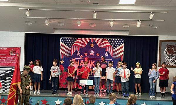 Tarpon Springs Fundamental Elementary School honored veterans with a breakfast and assembly. Each branch of the military was individually recognized and explained to students. Students proudly introduced their family veteran to the school.