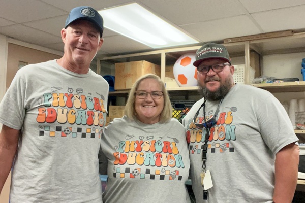 The Walsingham Elementary PE team was ready to greet students on the first day of school! 