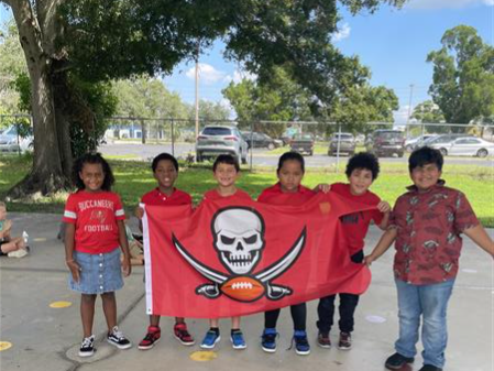 Ms. Preu's Class Raise the Bucs Flag