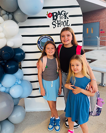 Students on the first day of school.