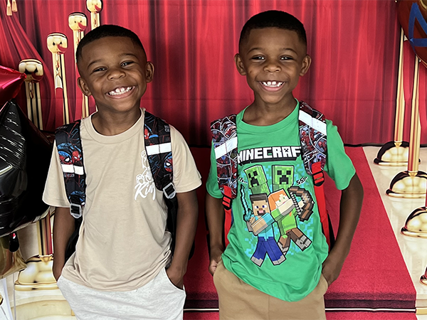 Students on the first day of school.