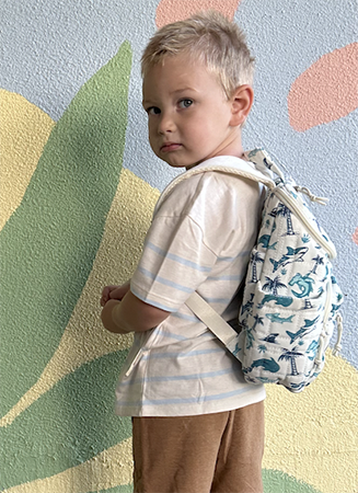 Student on the first day of school.