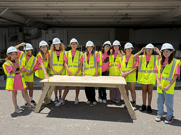 Throughout the Summer camp, girls worked together on hands-on projects while also engaging in daily activities focused on different aspects of the construction process.