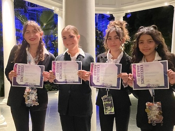 Palm Harbor Middle School had eight girls (two teams) who advanced to HOSA internationals, where they competed against 28 other middle schools from around the world.