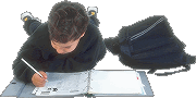 child studying